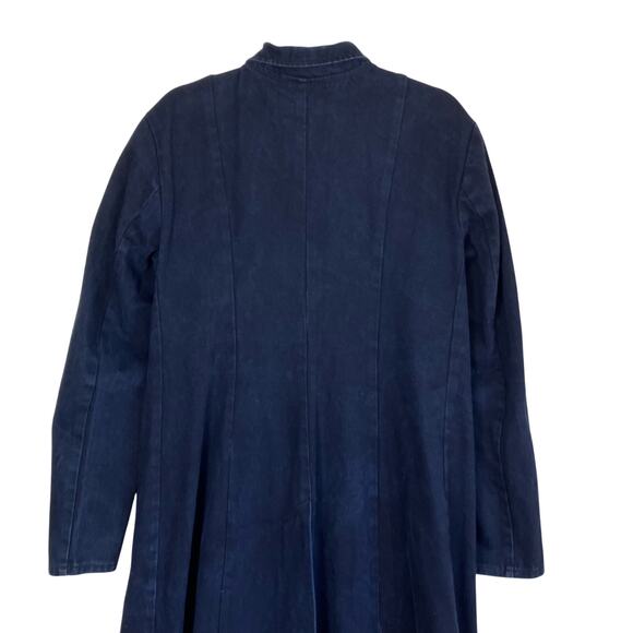 Red Balls On Fire Vtg Matrix Coat Trench Coat Mens Small Black Full Length - Picture 8 of 16